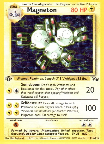 Magneton - 11/62 - Holo Rare - 1st Edition